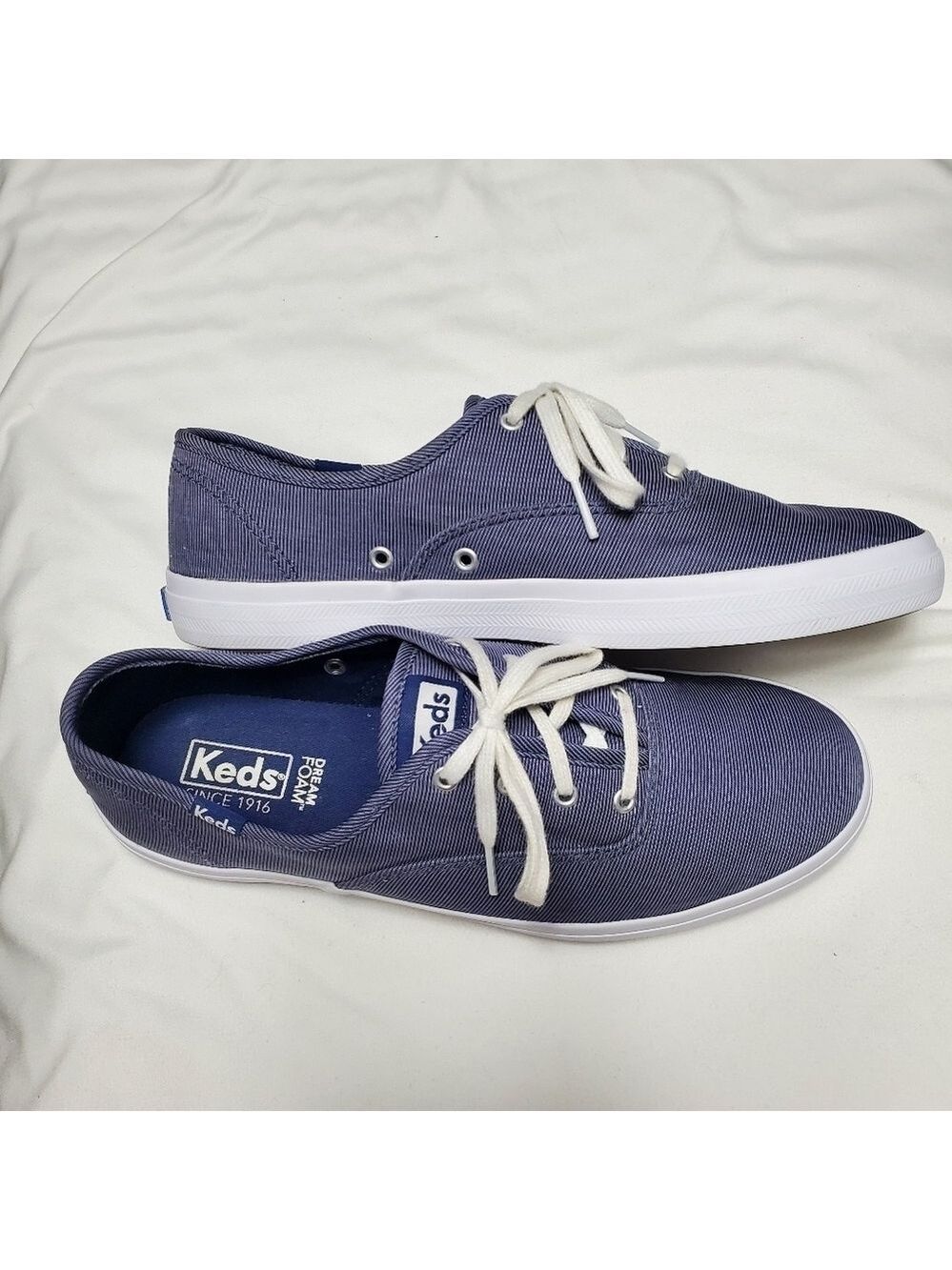 Keds Blue Twill Lace Up Sneakers Size 8